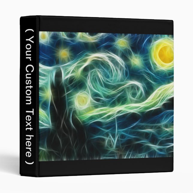 Starry Night Van Gogh Fractal Art Binder (Front/Spine)