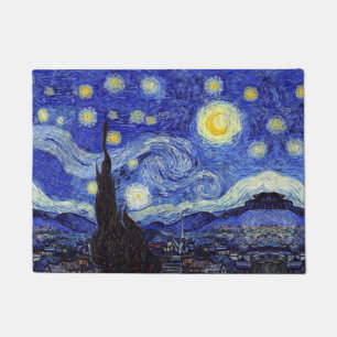 Starry Night Van Gogh Inspired Floor Mat