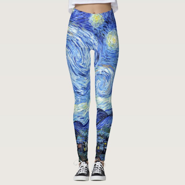 Starry Night Van Gogh sur tous les leggings imprim (Devant)