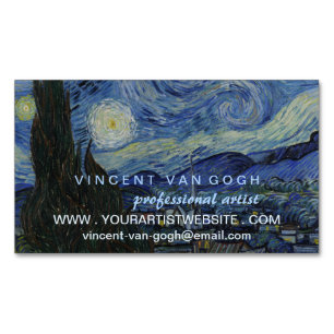Starry Night Vincent van Gogh Artist Magnetic Business Card