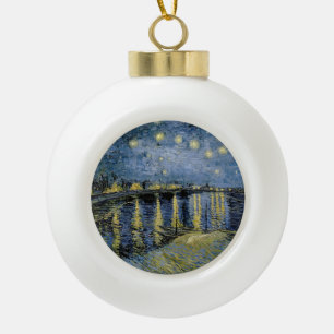 Starry Night Vincent van Gogh Ceramic Ball Christmas Ornament