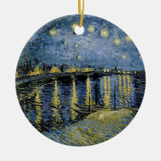  Starry Night  Vincent  van Gogh    Ceramic Ornament (Front)