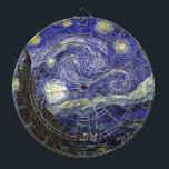 Starry Night, Vincent Van Gogh. Dartboard<br><div class="desc">Starry Night,  Vincent Van Gogh. Famous impressionism fine art. Landscape oil painting.</div>