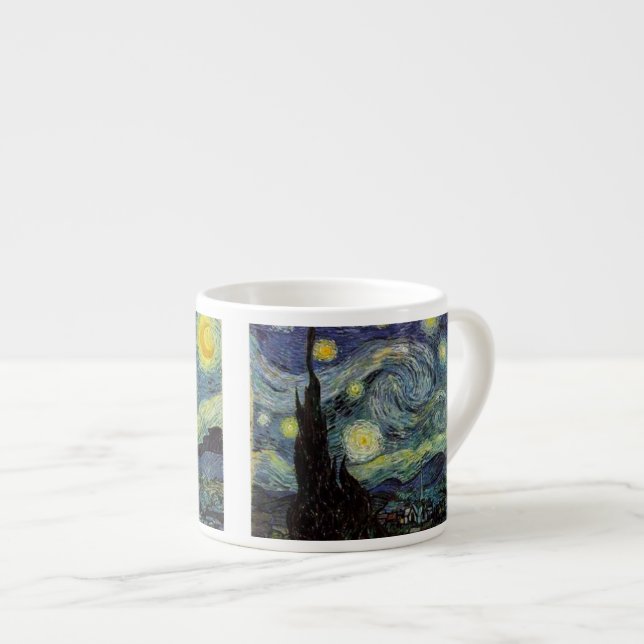 Starry Night, Vincent Van Gogh. Espresso Cup (Front Right)