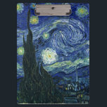 Starry Night Vincent van Gogh Fine Art Painting Clipboard<br><div class="desc">Vincent van Gogh (Dutch, 1853 - 1890) Starry Night, 1889, Oil on canvas Unframed: 73 × 92 cm (28.7 × 36.2 in) This painting depicts the view from the east facing window of Van Gogh's asylum room at Saint-Rémy-de-Provence, he added an idealized village. It has been in the permanent collection...</div>