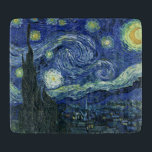 Starry Night Vincent van Gogh Fine Art Painting Cu Cutting Board<br><div class="desc">Vincent van Gogh (Dutch, 1853 - 1890) Starry Night, 1889, Oil on canvas Unframed: 73 × 92 cm (28.7 × 36.2 in) This painting depicts the view from the east facing window of Van Gogh's asylum room at Saint-Rémy-de-Provence, he added an idealized village. It has been in the permanent collection...</div>
