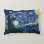 Starry Night Vincent van Gogh Fine Art Painting Decorative Pillow<br><div class="desc">Vincent van Gogh (Dutch, 1853 - 1890) Starry Night, 1889, Oil on canvas Unframed: 73 × 92 cm (28.7 × 36.2 in) This painting depicts the view from the east facing window of Van Gogh's asylum room at Saint-Rémy-de-Provence, he added an idealized village. It has been in the permanent collection...</div>