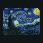 Starry Night Vincent van Gogh Fine Art Painting Magnet<br><div class="desc">Vincent van Gogh (Dutch, 1853 - 1890) Starry Night, 1889, Oil on canvas Unframed: 73 × 92 cm (28.7 × 36.2 in) This painting depicts the view from the east facing window of Van Gogh's asylum room at Saint-Rémy-de-Provence, he added an idealized village. It has been in the permanent collection...</div>