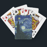 Starry Night Vincent van Gogh Fine Art Painting Playing Cards<br><div class="desc">Vincent van Gogh (Dutch, 1853 - 1890) Starry Night, 1889, Oil on canvas Unframed: 73 × 92 cm (28.7 × 36.2 in) This painting depicts the view from the east facing window of Van Gogh's asylum room at Saint-Rémy-de-Provence, he added an idealized village. It has been in the permanent collection...</div>