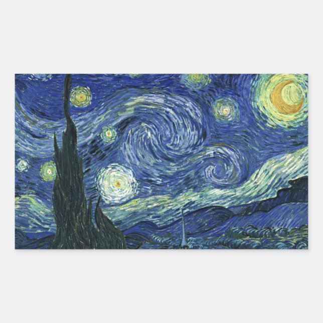Starry Night Vincent van Gogh Fine Art Painting Sticker (Front)