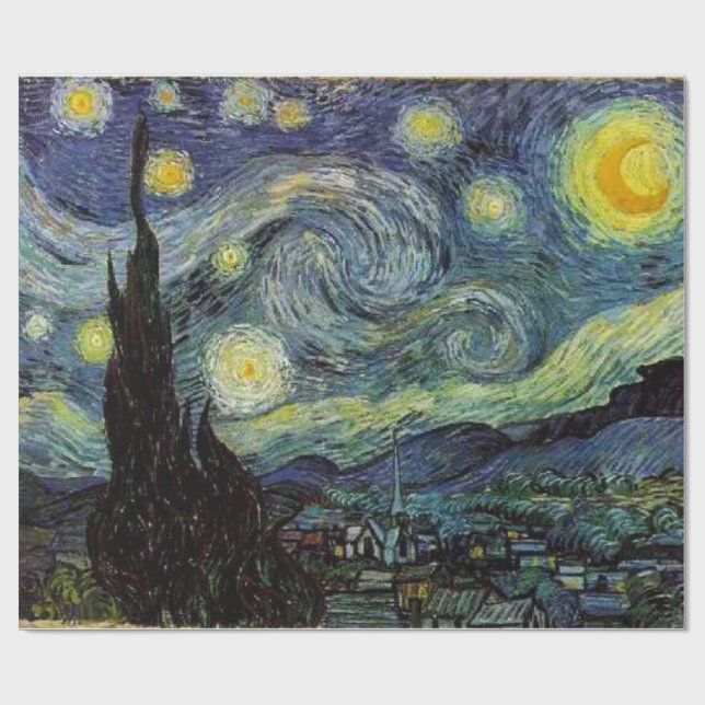 Starry Night, Vincent van Gogh gift Wrapping Paper (Flat)