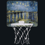 Starry Night  Vincent  van Gogh    Mini Basketball Hoop<br><div class="desc">Thatched Cottages at Cordeville. Vincent Willem van Gogh. Night landscape in dark blue and yellow tones. There is a bridge across the river. In the foreground, a man and a woman are walking along the embankment. The stars are shining in the sky. Reproduction of famous works of art images in...</div>
