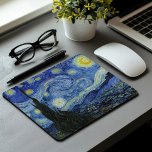 Starry Night | Vincent van Gogh Mouse Pad<br><div class="desc">Starry Night (1889) by Dutch artist Vincent Van Gogh. Original artwork is an oil on canvas depicting an energetic post-impressionist night sky in moody shades of blue and yellow. 

Use the design tools to add custom text or personalize the image.</div>