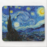 Starry Night, Vincent van Gogh Mouse Pad<br><div class="desc">Vincent Willem van Gogh (30 March 1853 – 29 July 1890) was a Dutch post-impressionist painter who is among the most famous and influential figures in the history of Western art. In just over a decade, he created about 2, 100 artworks, including around 860 oil paintings, most of which date...</div>