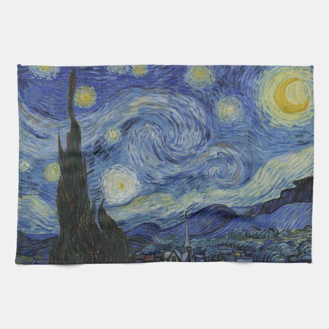 Starry Night Vincent van Gogh Painting Kitchen Towel (Horizontal)
