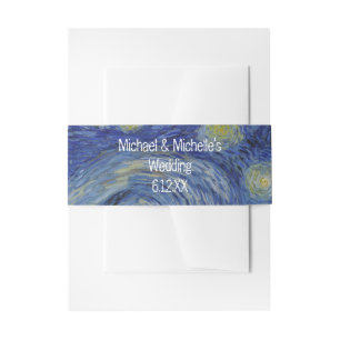 Starry Night Vincent van Gogh Personalized Invitation Belly Band