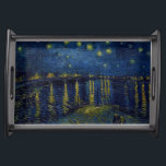 Starry Night, Vincent van Gogh Serving Tray<br><div class="desc">Vincent Willem van Gogh (30 March 1853 – 29 July 1890) was a Dutch post-impressionist painter who is among the most famous and influential figures in the history of Western art. In just over a decade, he created about 2, 100 artworks, including around 860 oil paintings, most of which date...</div>