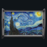 Starry Night, Vincent van Gogh Serving Tray<br><div class="desc">Vincent Willem van Gogh (30 March 1853 – 29 July 1890) was a Dutch post-impressionist painter who is among the most famous and influential figures in the history of Western art. In just over a decade, he created about 2, 100 artworks, including around 860 oil paintings, most of which date...</div>