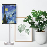 Starry Night Vincent van Gogh Table Lamp<br><div class="desc">A table lamp with Starry Night (1889) a post-impressionist oil painting by Vincent Van Gogh (1853-1890). An evening landscape with a crescent moon and stars.</div>