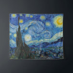 Starry Night | Vincent van Gogh Tapestry<br><div class="desc">Starry Night (1889) by Dutch artist Vincent Van Gogh. Original artwork is an oil on canvas depicting an energetic post-impressionist night sky in moody shades of blue and yellow. 

Use the design tools to add custom text or personalize the image.</div>