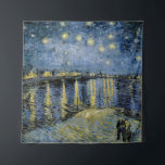 Starry Night  Vincent  van Gogh   Tapestry<br><div class="desc">Thatched Cottages at Cordeville. Vincent Willem van Gogh. Night landscape in dark blue and yellow tones. There is a bridge across the river. In the foreground, a man and a woman are walking along the embankment. The stars are shining in the sky. Reproduction of famous works of art images in...</div>