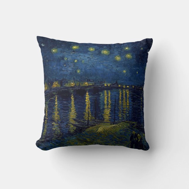 Starry Night, Vincent van Gogh Throw Pillow (Front)