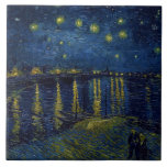 Starry Night, Vincent van Gogh Tile<br><div class="desc">Vincent Willem van Gogh (30 March 1853 – 29 July 1890) was a Dutch post-impressionist painter who is among the most famous and influential figures in the history of Western art. In just over a decade, he created about 2, 100 artworks, including around 860 oil paintings, most of which date...</div>