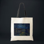 Starry Night, Vincent van Gogh Tote Bag<br><div class="desc">Vincent Willem van Gogh (30 March 1853 – 29 July 1890) was a Dutch post-impressionist painter who is among the most famous and influential figures in the history of Western art. In just over a decade, he created about 2, 100 artworks, including around 860 oil paintings, most of which date...</div>