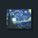 Starry Night Vincent van Gogh Vintage Painting Art Canvas Print<br><div class="desc">Vincent van Gogh (Dutch, 1853 - 1890) Starry Night, 1889, Oil on canvas Unframed: 73 × 92 cm (28.7 × 36.2 in) This painting depicts the view from the east facing window of Van Gogh's asylum room at Saint-Rémy-de-Provence, he added an idealized village. It has been in the permanent collection...</div>