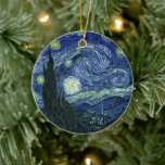 Starry Night Vincent van Gogh Vintage Painting Art Ceramic Ornament<br><div class="desc">Vincent van Gogh (Dutch, 1853 - 1890) Starry Night, 1889, Oil on canvas Unframed: 73 × 92 cm (28.7 × 36.2 in) This painting depicts the view from the east facing window of Van Gogh's asylum room at Saint-Rémy-de-Provence, he added an idealized village. It has been in the permanent collection...</div>
