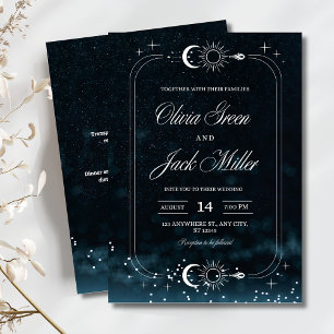 Starry Night Wedding Celestial Galaxy Wedding  Invitation