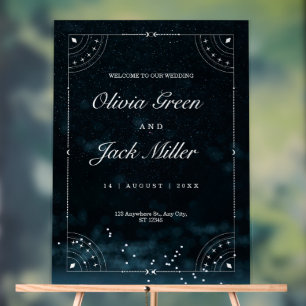 Starry Night Wedding Celestial Invitation Acrylic Sign