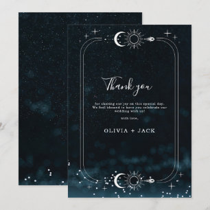 Starry Night Wedding Celestial Thank you card