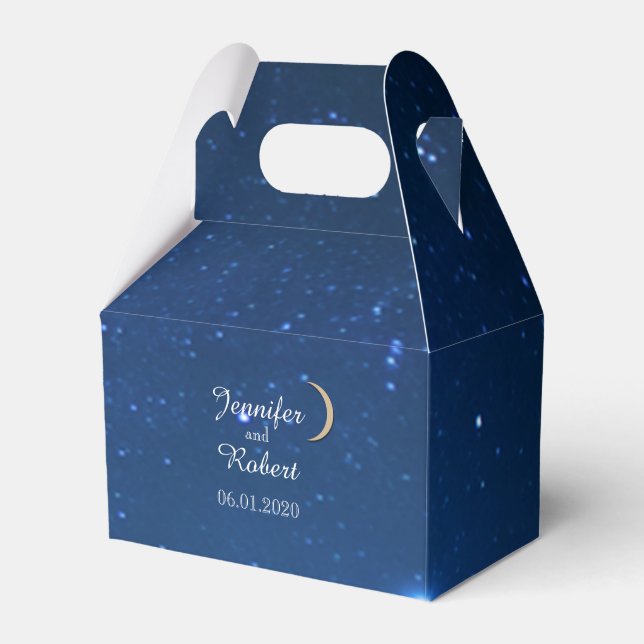 Starry Night Wedding Favour Box (Front Side)