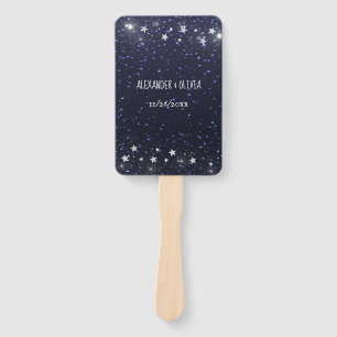 Starry Night Wedding Favour Hand Fan