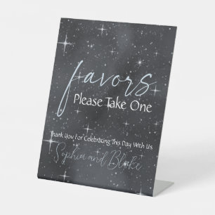 Starry Night Wedding Favours Pedestal Sign