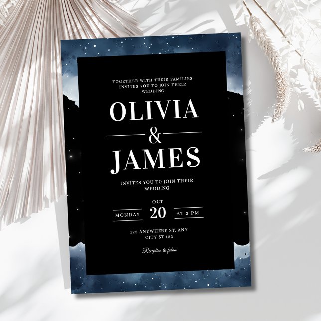 Starry Night Wedding Invitation, Celestial Wedding Invitation (Creator Uploaded)