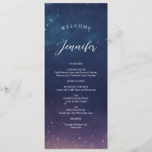 Starry Night Wedding Menu with Guest Name