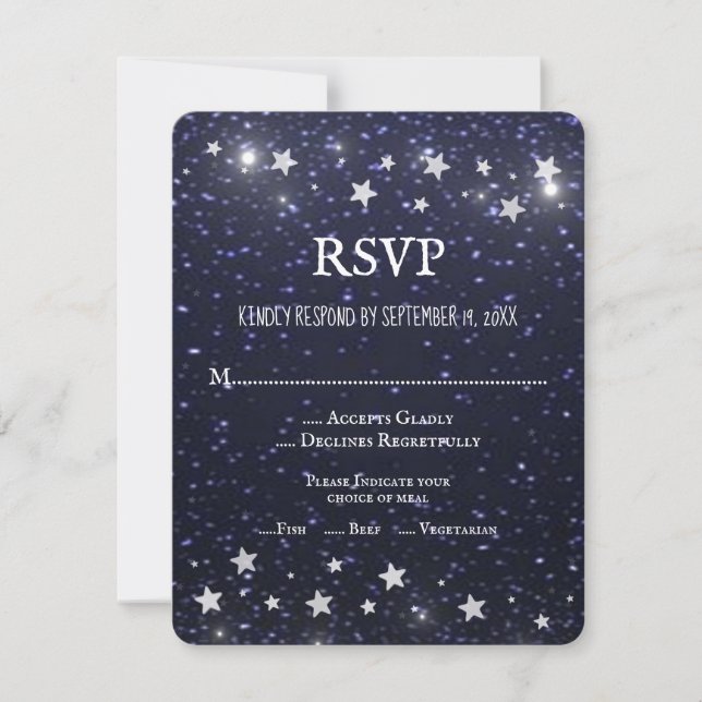 Starry Night Wedding RSVP Card (Front)