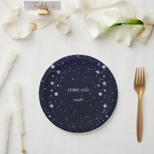 Starry Night Wedding Shower Paper Plate