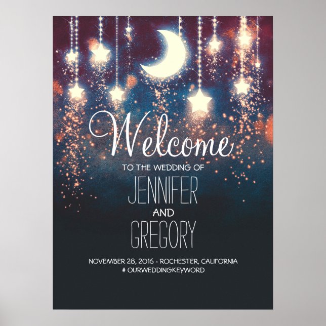Starry Night Wedding Welcome Sign (Front)