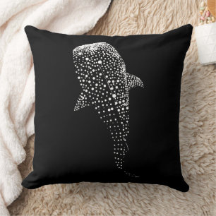 Starry Night Whale: Ocean's Celestial Guardian Throw Pillow