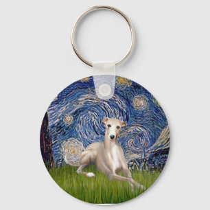Starry Night - Whippet #2 Keychain