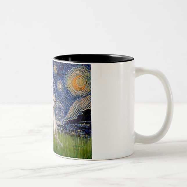 Starry Night - Whippet #2 Two-Tone Coffee Mug (Right)