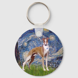 Starry Night - Whippet (stand) Keychain
