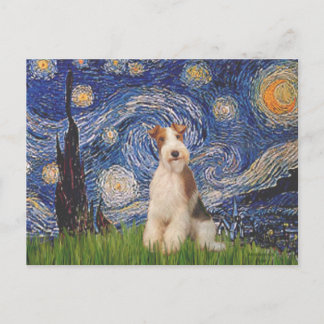 Starry Night - Wire Fox Terrier 3 Postcard