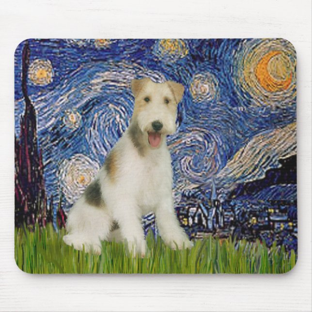 Starry Night - Wire Fox Terrier (M) Mouse Pad (Front)