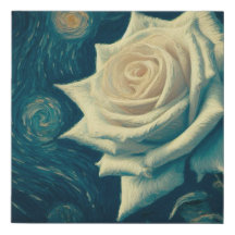 Starry Night with a Single Rose