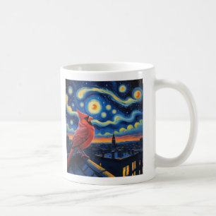 Starry Night with Northern Cardinal  Coffee Mug