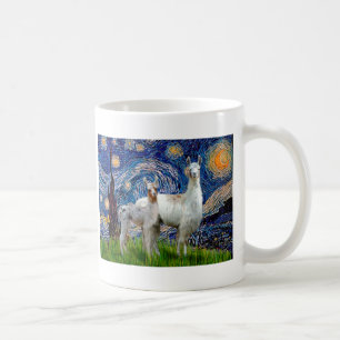 Starry Night with Two Llamas Coffee Mug